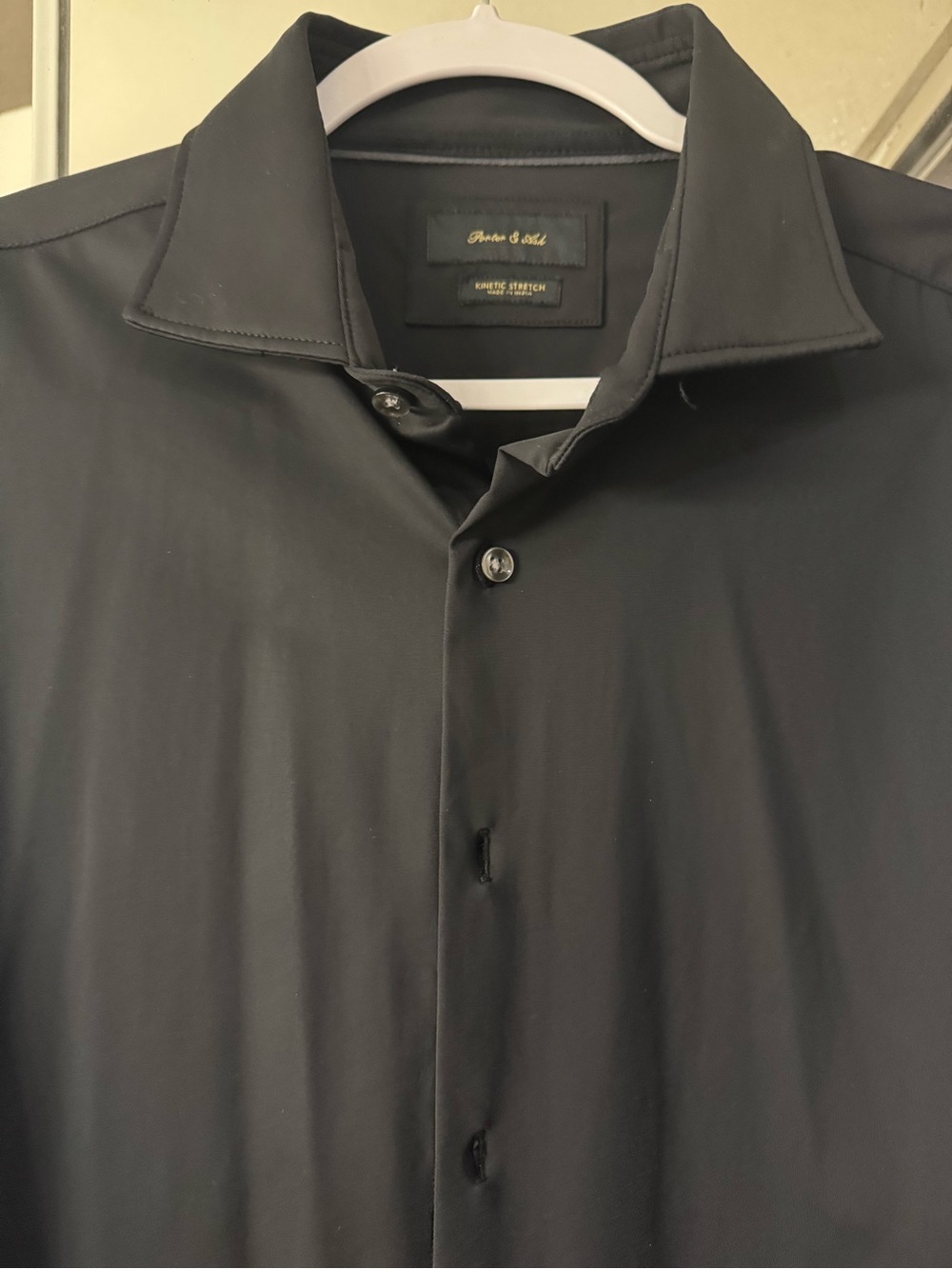Porter & Ash Men's Black Stretch Dress Shirt